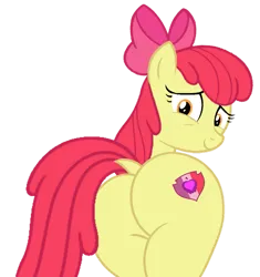 Size: 867x921 | Tagged: safe, artist:shieldwingarmorofgod, apple bloom, earth pony, pony, g4, apple bloom's bow, bloom butt, bow, butt, cutie mark, dock, female, flank, hair bow, horn, image, looking at you, looking back, looking back at you, mare, older, older apple bloom, png, simple background, solo, tail, transparent background, vector