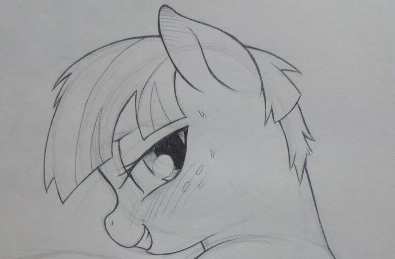 Size: 3000x1968 | Tagged: safe, artist:public mistake, derpibooru import, windy whistles, pegasus, pony, g4, bedroom eyes, bust, female, grayscale, grin, image, jpeg, looking at you, looking back, looking back at you, mare, monochrome, pencil drawing, smiling, smiling at you, solo, traditional art, wip