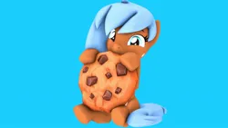 Size: 1920x1080 | Tagged: safe, artist:fallenponiesproduction, ponerpics import, oc, oc:iva, unofficial characters only, pony, 3d, cookie, cute, female, food, image, jpeg, mare