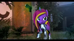 Size: 1920x1080 | Tagged: safe, artist:fallenponiesproduction, ponerpics import, oc, oc:diamond-chi, unofficial characters only, pony, 3d, armor, female, gun, image, jpeg, mare, weapon