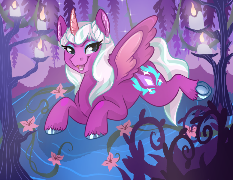 Size: 3300x2550 | Tagged: safe, artist:annuthecatgirl, derpibooru import, alicorn, g5, spoiler:g5, bedroom eyes, eyeshadow, frog (hoof), hoofbutt, image, lying down, makeup, opaline arcana, png, solo, spread wings, underhoof, unshorn fetlocks, wings