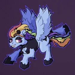 Size: 4000x4000 | Tagged: safe, artist:cookiedough, derpibooru import, rainbow dash, pegasus, g4, alternate design, goth, image, png, punk, rainbow punk, simple background, solo