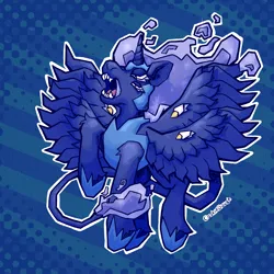 Size: 3000x3000 | Tagged: safe, artist:cookiedough, derpibooru import, nightmare moon, princess luna, alicorn, pony, g4, angel, be not afraid, biblically accurate angels, female, image, mare, png, simple background, solo