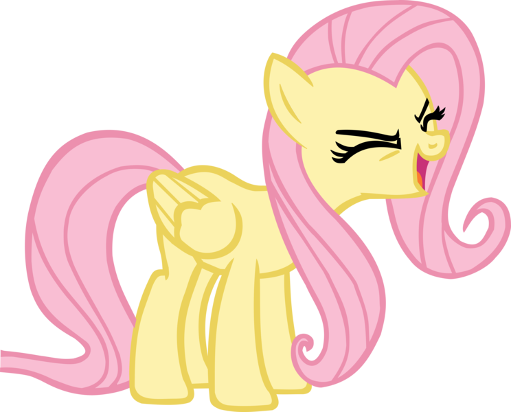 Size: 12708x10253 | Tagged: safe, artist:icammo, derpibooru import, fluttershy, pegasus, pony, g4, sonic rainboom (episode), 2011, eyes closed, female, flutteryay, folded wings, image, mare, my little pony, open mouth, open smile, png, simple background, smiling, solo, tail, transparent background, vector, wings, yay