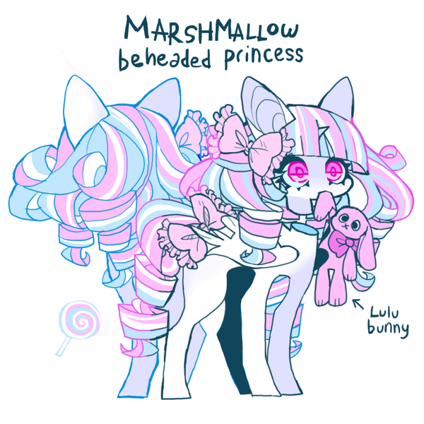 Size: 851x851 | Tagged: safe, artist:cutesykill, derpibooru import, oc, oc:princess marshmallow, unofficial characters only, alicorn, pony, alicorn oc, bangs, big ears, blue sclera, bow, colored pinnae, colored pupils, colored sclera, decapitated, eye clipping through hair, eyelashes, floating head, folded wings, hair accessory, hair bow, horn, image, long mane, mane accessory, mouth hold, pigtails, pink bow, pink eyes, pink pupils, plushie, png, princess, princess oc, reference sheet, ringlets, simple background, small horn, solo, standing, tail, tail accessory, tail bow, text, thin, three toned mane, three toned tail, tied mane, tied tail, unicorn horn, white background, white coat, wings