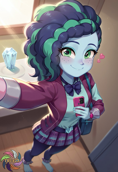 Size: 2496x3648 | Tagged: safe, ai content, derpibooru import, generator:civitai, machine learning generated, prompter:trux23, human, equestria girls, g4, g5, barefoot, clothes, crystal prep academy uniform, day, equestria girls-ified, feet, female, fetish, foot fetish, g5 to equestria girls, g5 to g4, generation leap, happy, image, indoors, jpeg, misty brightdawn, school uniform, solo, solo female