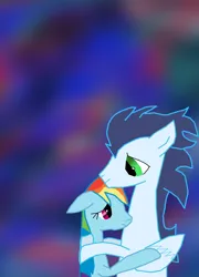 Size: 750x1041 | Tagged: safe, artist:rita-and-skipper, derpibooru import, rainbow dash, soarin', pegasus, pony, female, image, male, mare, png, shipping, soarindash, stallion, straight