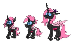 Size: 3500x2115 | Tagged: safe, artist:dragonboi471, derpibooru import, oc, oc:carbonaria, unofficial characters only, changeling, changeling queen, female, image, orchid hive, pink changeling, png, reference sheet