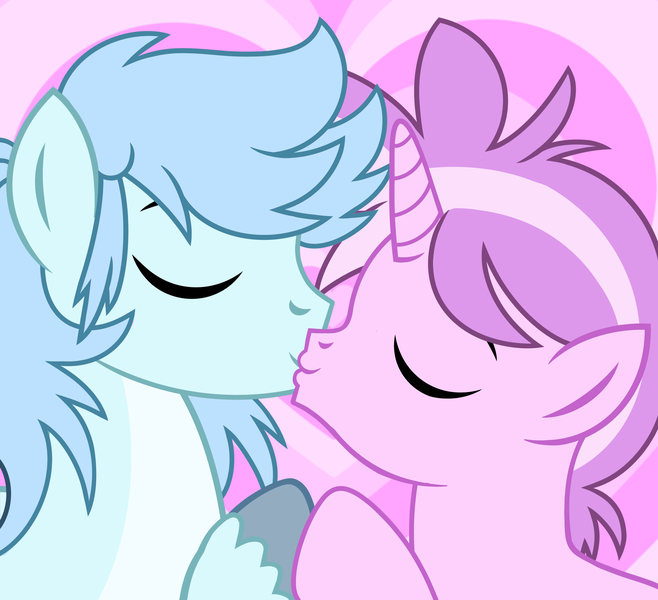 Size: 3289x3000 | Tagged: safe, artist:jennieoo, derpibooru import, oc, oc:floofer, oc:starling, earth pony, pony, unicorn, commission, holiday, image, kiss on the lips, kissing, png, show accurate, valentine, valentine's day, vector, ych example, ych result, your character here