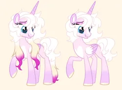 Size: 1164x864 | Tagged: safe, artist:chatbugiu, artist:hancar, derpibooru import, princess cadance, oc, unnamed oc, unofficial characters only, alicorn, pony, alicorn oc, base used, blaze (coat marking), blue eyes, coat markings, colored hooves, colored horn, colored pinnae, colored wings, eyeshadow, facial markings, female, folded wings, gradient ears, gradient legs, gradient mane, gradient tail, grin, horn, image, jpeg, kinsona, lidded eyes, makeup, mare, orange background, pale belly, simple background, smiling, tail, two toned wings, wings