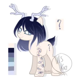 Size: 1766x1735 | Tagged: safe, artist:viskarisks, derpibooru import, unnamed character, unnamed pony, oc, unnamed oc, unofficial characters only, earth pony, pony, adoptable, adopted, auction, black hair, horn, horns, image, light skin, png