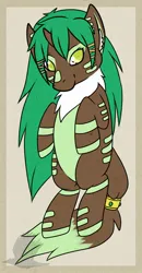 Size: 668x1280 | Tagged: safe, artist:ladykoraki, derpibooru import, oc, unofficial characters only, pony, unicorn, colored pupils, horn, image, jewelry, jpeg, neck fluff, solo, tail, tail jewelry, tribal markings, unicorn oc