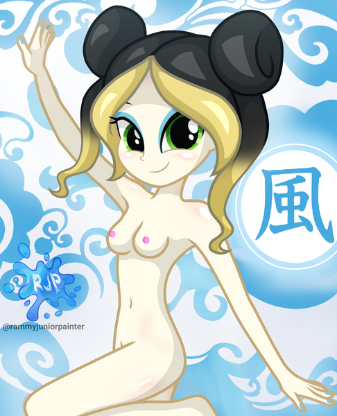 Size: 2015x2490 | Tagged: questionable, anonymous editor, artist:rjp.rammy, derpibooru import, edit, oc, oc:wendy, unofficial characters only, human, equestria girls, armpits, breasts, cute, female, high res, image, looking at you, nipples, nude edit, nudity, ocbetes, png, reasonably sized breasts, smiling, smiling at you, solo, solo female