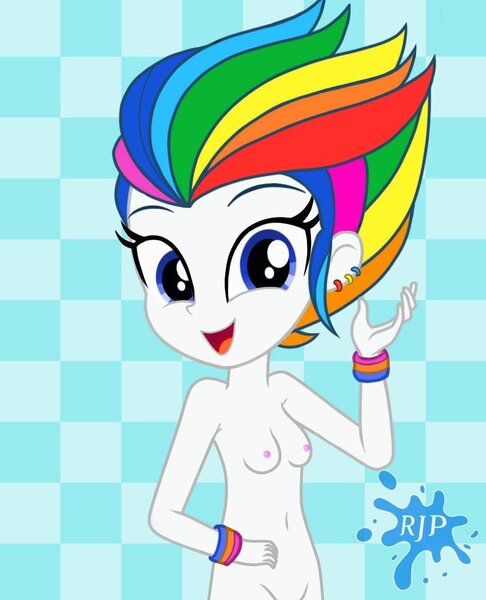 Size: 850x1050 | Tagged: questionable, anonymous editor, artist:rjp.rammy, derpibooru import, edit, oc, oc:light prism, unofficial characters only, equestria girls, breasts, female, image, jpeg, nipples, nude edit, nudity, solo