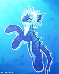 Size: 2000x2500 | Tagged: safe, artist:adagiostring, derpibooru import, oc, unofficial characters only, fish, merpony, pony, :o, bubble, clothes, coat markings, crepuscular rays, cute, dorsal fin, fin, fins, fish tail, flowing mane, image, looking up, male, ocean, open mouth, pale belly, png, scales, seaweed, simple background, solo, spikes, stallion, sunlight, swimming, tail, underwater, water