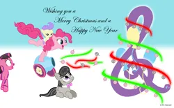 Size: 2560x1600 | Tagged: safe, artist:nsaiuvqart, derpibooru import, cream puff, octavia melody, pinkie pie, oc, earth pony, pony, unicorn, baby, baby pony, creambetes, cute, diapinkes, female, filly, foal, g4, group, image, mare, party cannon, png