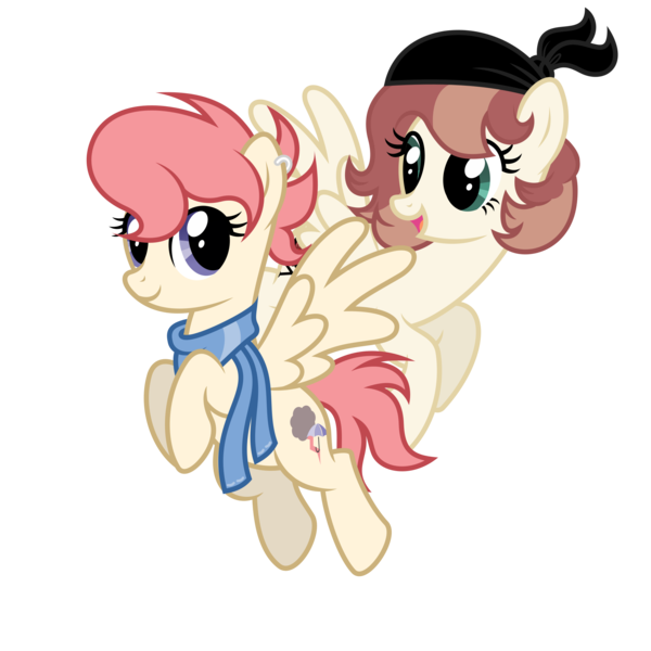 Size: 2000x2000 | Tagged: safe, artist:shizow, derpibooru import, oc, oc:cotton cloud, oc:red tide, pegasus, pony, clothes, female, image, mare, png, scarf, simple background, transparent background