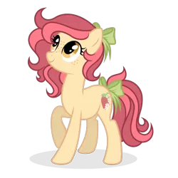 Size: 2000x2000 | Tagged: safe, artist:shizow, derpibooru import, oc, oc:strawberry peach, earth pony, pony, bow, female, hair bow, image, mare, png, simple background, solo, tail, tail bow, transparent background