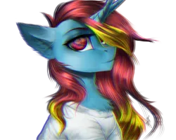 Size: 999x799 | Tagged: safe, artist:zefirayn, derpibooru import, oc, unofficial characters only, unicorn, chest fluff, image, png, simple background, solo, transparent background