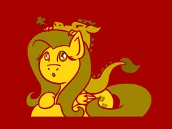 Size: 1800x1350 | Tagged: safe, artist:flutterluv, derpibooru import, fluttershy, dragon, pegasus, pony, chinese new year, image, jpeg, limited palette, red background, simple background