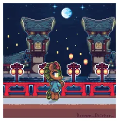 Size: 1395x1422 | Tagged: safe, artist:mariothepixelarter, derpibooru import, cinder glow, summer flare, kirin, semi-anthro, chinese new year, female, image, lunar new year, pixel art, png, solo