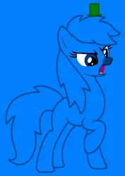 Size: 460x651 | Tagged: safe, artist:beanbases, artist:spitfirethepegasusfan39, ponerpics import, ponified, earth pony, pony, adult blank flank, angry, base used, blank flank, blue background, blue nose, clothes, g4, grumpy, hat, image, male, mr. grumpy, mr. men, mr. men little miss, png, raised hoof, raised leg, simple background, smiling, solo, stallion, talking