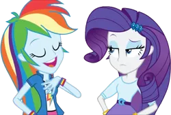 Size: 3735x2520 | Tagged: safe, derpibooru import, edit, edited screencap, editor:homersimpson1983, screencap, rainbow dash, rarity, human, equestria girls, rainbow rocks, background removed, belt, boots, clothes, duo, duo female, female, high heel boots, image, jacket, not a vector, png, shirt, shoes, skirt, socks, vest