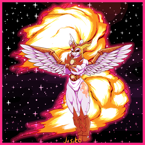 Size: 4096x4096 | Tagged: safe, artist:jisito, derpibooru import, daybreaker, princess celestia, alicorn, anthro, image, png