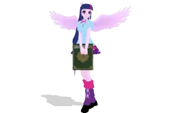 Size: 700x460 | Tagged: safe, artist:anayahmed2, derpibooru import, twilight sparkle, equestria girls, 3d, 3d model, alicorn wings, book, boots, bowtie, clothes, cutie mark, cutie mark on clothes, cutie mark on skirt, cutie mark tattoo, dl, eyeshadow, high heel boots, image, lipstick, makeup, mmd, mmd model dl, mmd tda model, model dl, png, pony ears, shirt, shoes, skirt, tail, tattoo, wings