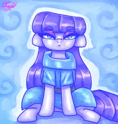 Size: 3600x3800 | Tagged: safe, artist:mannybcadavera, derpibooru import, maud pie, earth pony, pony, abstract background, eyebrows, eyebrows visible through hair, female, floppy ears, g4, image, lidded eyes, looking at you, mare, png, sitting, solo