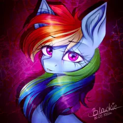 Size: 1080x1080 | Tagged: safe, artist:black__dash_, derpibooru import, rainbow dash, pegasus, pony, abstract background, bust, date (time), eye clipping through hair, female, g4, image, jpeg, mare, portrait, shadow, signature, smiling, solo