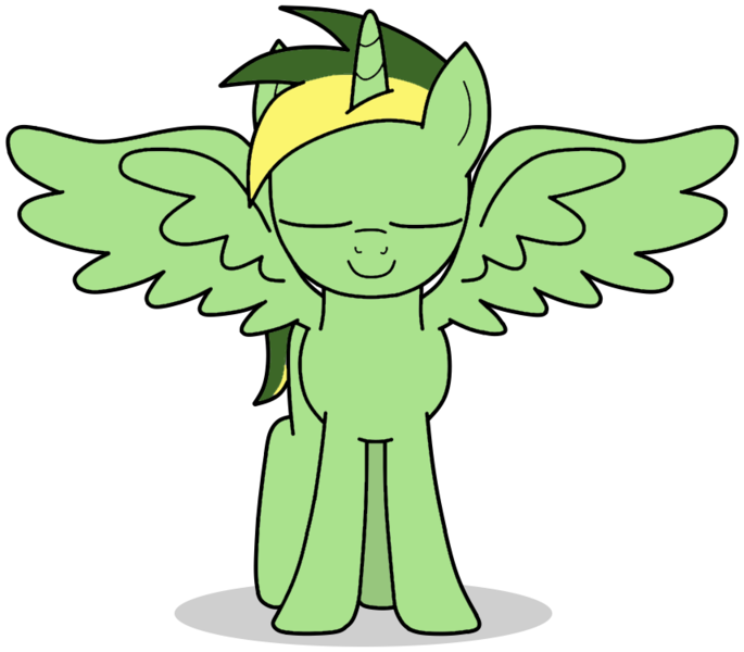 Size: 857x751 | Tagged: safe, artist:didgereethebrony, derpibooru import, oc, oc:didgeree, alicorn, pony, eyes closed, image, png, race swap, simple background, solo, trace, transparent background