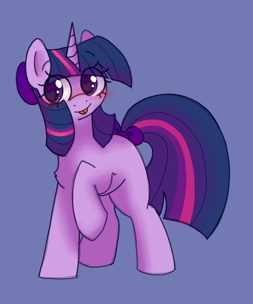 Size: 2000x2400 | Tagged: safe, artist:puppie, derpibooru import, twilight sparkle, unicorn, :p, blue background, bow, hair bow, heart, heart eyes, image, png, simple background, solo, tail, tail bow, tongue out, wingding eyes