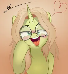 Size: 1654x1800 | Tagged: suggestive, alternate version, artist:isaac_pony, derpibooru import, oc, unnamed oc, unofficial characters only, pony, unicorn, ahegao, blushing, female, glasses, heart, horn, horny, image, long mane, mare, open mouth, png, show accurate, smoke, smoking, solo, tongue out, vector