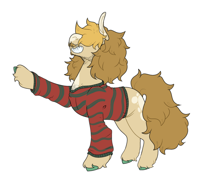 Size: 2000x1800 | Tagged: safe, artist:silagekiddz, derpibooru import, oc, oc:jack in the box, unofficial characters only, earth pony, pony, clothes, facial hair, grin, hair over eyes, image, male, moustache, offspring, parent:cheese sandwich, parent:pinkie pie, parents:cheesepie, png, raised hoof, shirt, simple background, smiling, solo, stallion, striped shirt, transparent background, unshorn fetlocks