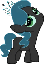 Size: 1920x2766 | Tagged: artist needed, safe, anonymous artist, derpibooru import, diamond tiara, queen chrysalis, changeling, earth pony, pony, female, filly, foal, fusion, fusion:diamond tiara, fusion:queen chrysalis, image, jewelry, png, recolor, tiara