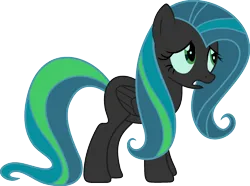 Size: 1920x1426 | Tagged: artist needed, safe, anonymous artist, derpibooru import, fluttershy, queen chrysalis, changeling, pegasus, pony, anxious, female, fusion, fusion:fluttershy, fusion:queen chrysalis, image, mare, png, recolor