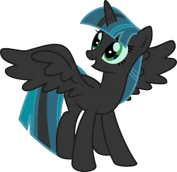 Size: 1920x1869 | Tagged: artist needed, safe, anonymous artist, derpibooru import, queen chrysalis, twilight sparkle, twilight sparkle (alicorn), alicorn, pony, female, fusion, fusion:queen chrysalis, fusion:twilight sparkle, grin, image, mare, png, recolor, smiling, spread wings, wings