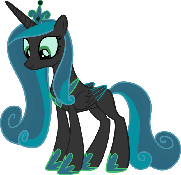 Size: 1920x1852 | Tagged: artist needed, safe, anonymous artist, derpibooru import, princess cadance, queen chrysalis, alicorn, changeling, pony, crown, cute, cutedance, female, fusion:princess cadance, fusion:queen chrysalis, image, jewelry, mare, png, recolor, regalia, smiling