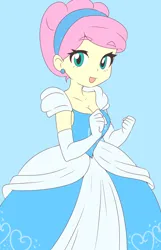 Size: 1280x1983 | Tagged: safe, artist:daichigatari, derpibooru import, fluttershy, human, equestria girls, alternate hairstyle, anime, cinderella, clothes, cute, dress, ear piercing, earring, evening gloves, eyebrows, eyebrows visible through hair, female, gloves, gown, humanized, image, jewelry, jpeg, long gloves, open mouth, open smile, piercing, poofy shoulders, shyabetes, smiling, solo, solo female