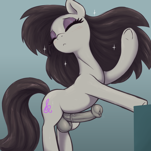 Size: 3000x3000 | Tagged: explicit, alternate version, artist:t72b, derpibooru import, octavia melody, earth pony, pony, :<, balls, big penis, bipedal, bipedal leaning, eyes closed, eyeshadow, flowing mane, futa, futa octavia melody, horsecock, huge penis, image, impossibly large penis, intersex, leaning, makeup, missing accessory, nudity, penis, png, simple background, solo, solo futa