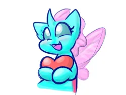 Size: 1095x826 | Tagged: safe, artist:zutcha, derpibooru import, ocellus, changedling, changeling, blushing, bust, cute, daaaaaaaaaaaw, diaocelles, heart, image, open mouth, open smile, png, simple background, smiling, solo, white background