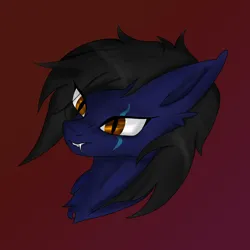 Size: 8000x8000 | Tagged: safe, derpibooru import, oc, oc:silverwing, unofficial characters only, bat pony, pony, bat eyes, bat pony oc, bat wings, blue body, bust, fangs, head only, image, male, png, portrait, scar, solo, stallion, wings