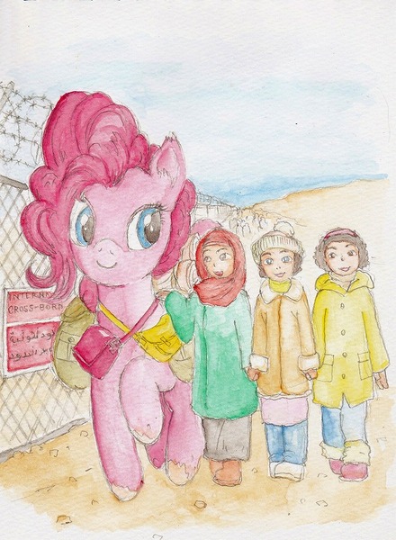 Size: 586x800 | Tagged: safe, artist:daisymane, derpibooru import, pinkie pie, human, image, jpeg, traditional art