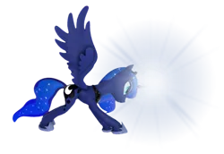 Size: 1077x742 | Tagged: safe, artist:transparentjiggly64, derpibooru import, princess luna, alicorn, 3d, image, magic, png, simple background, transparent background