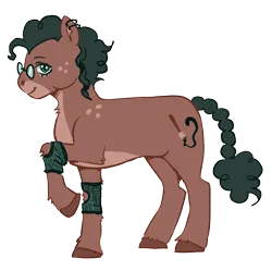Size: 1233x1230 | Tagged: safe, artist:enemy-art, derpibooru import, oc, oc:inkdrop, unofficial characters only, earth pony, pony, braid, braided tail, curly mane, disabled, glasses, green eyes, green mane, hooves, image, piercing, png, simple background, solo, tail, transparent background