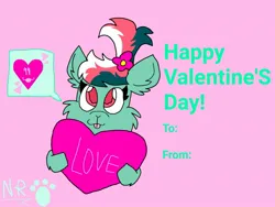 Size: 1440x1080 | Tagged: safe, artist:noelia "wolfpuppygal" r., derpibooru import, fizzy, pony, unicorn, g1, flower, flower in hair, heart, holiday, image, jpeg, love, tongue out, valentine's day, valentine's day card