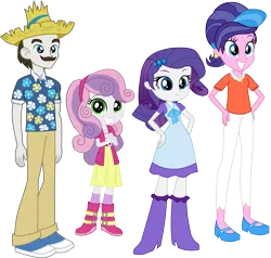 Size: 5500x5230 | Tagged: safe, artist:octosquish7260, derpibooru import, cookie crumbles, hondo flanks, rarity, sweetie belle, human, equestria girls, clothes, equestria girls-ified, family, female, image, male, png, shoes, siblings, sisters, younger