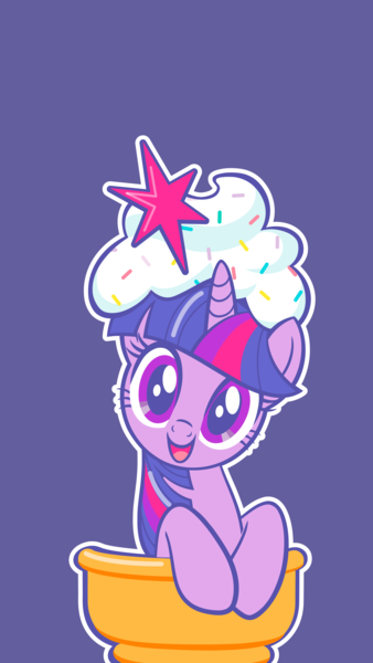 Size: 5625x10000 | Tagged: safe, edit, editor:anonymous, official, twilight sparkle, ponified, food pony, original species, pony, unicorn, cute, female, food, g4, happy, ice cream, ice cream cone, image, looking at you, mare, open mouth, open smile, phone wallpaper, png, purple, simple background, smiling, smiling at you, solo, sprinkles, twiabetes, unicorn twilight, wingless, wingless edit