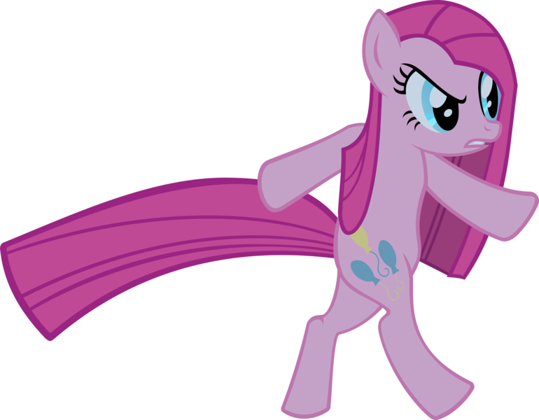 Size: 10268x8003 | Tagged: safe, artist:retroponybro, derpibooru import, pinkie pie, pony, party of one, angry, bipedal, female, full body, g4, image, inkscape, long mane, mare, pinkamena diane pie, png, simple background, transparent background, vector, walking